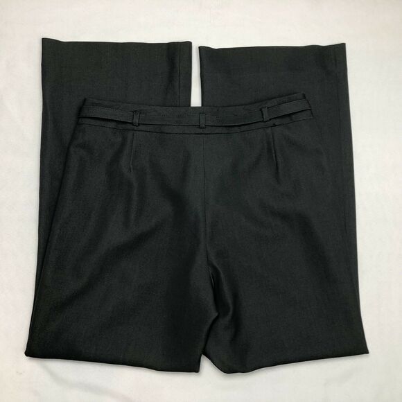 Tahari Arthur Levine Dress Pants Women Petite 10P Gray Lined Wide Leg with Belt - Picture 2 of 12